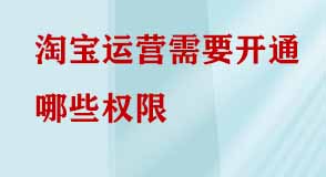 淘寶運(yùn)營(yíng)需要開(kāi)通哪些權(quán)限
